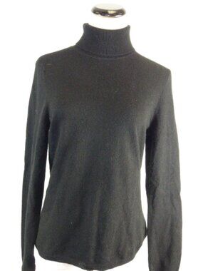 CHARTER CLUB MACYS 2 ply black turtle neck CASHMERE SWEATER classic M